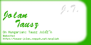 jolan tausz business card